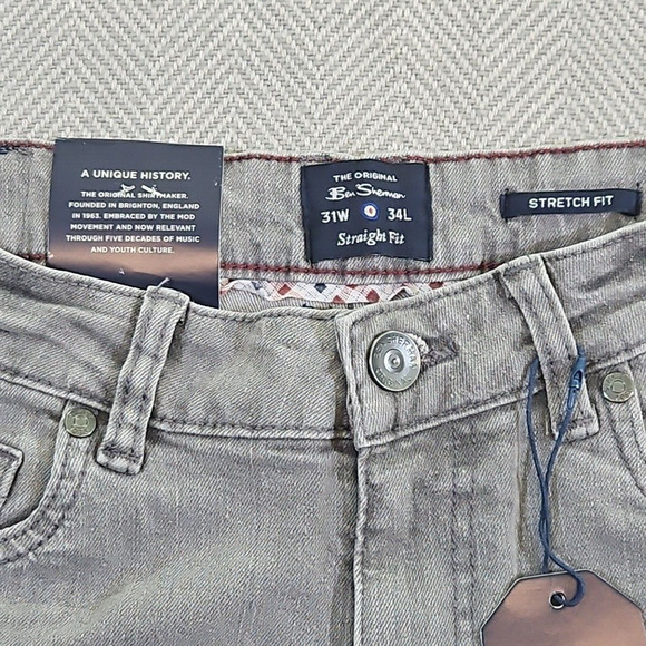 Ben Sherman Men's Straight Fit Denim Jeans Size 31x34 Pants Lunar BS11DB222 - Picture 9 of 16